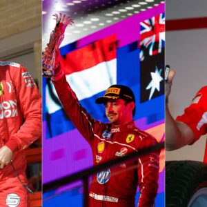 Sebastian Vettel(L), Charles Leclerc(C) and Michael Schumacher(R)