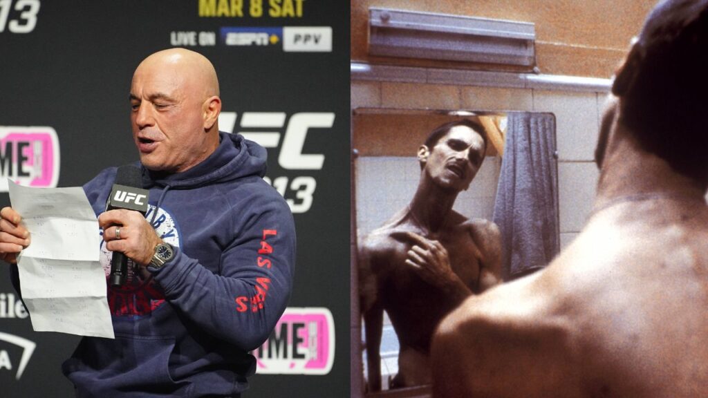Joe Rogan (L), Christian Bale (R)