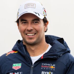 F1 Las Vegas Grand Prix; FP3 and Qualifying Day; Sergio Perez (11) of Mexico and team Oracle Red Bull Racing walks in the paddock