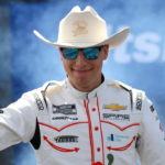NASCAR Cup Series driver Carson Hocevar (77) during driver introductions for the NASCAR Food City 500 at Bristol Motor Speedway.