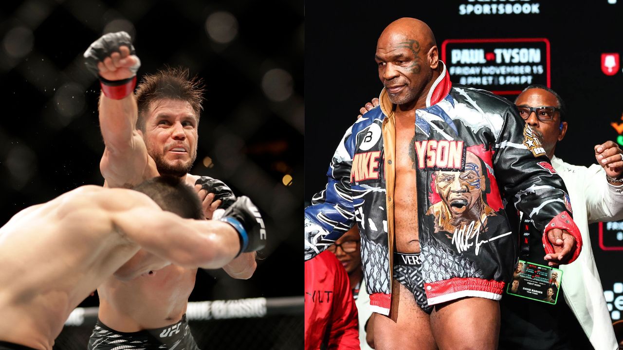 Henry Cejudo (L), Mike Tyson (R)