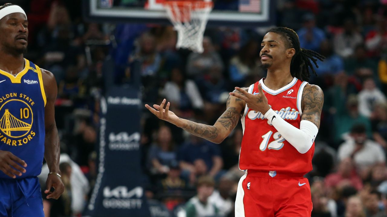 Ja Morant reacts, Memphis v. Golden State