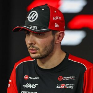 Practice Esteban Ocon of France and the MoneyGram Haas F1 Team looks on in the TV Pen during practice ahead of the F1 Grand Prix of Bahrain at Bahrain International Circuit in Sakhir, Bahrain, on April 11, 2025