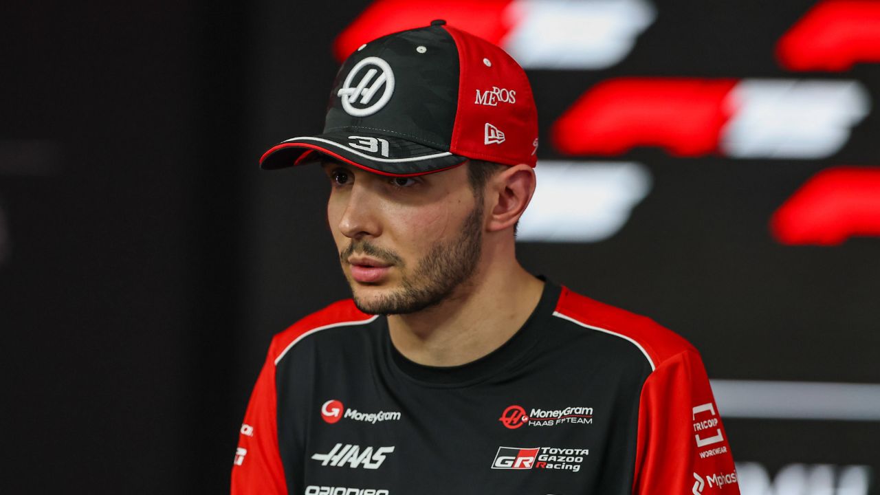 Practice Esteban Ocon of France and the MoneyGram Haas F1 Team looks on in the TV Pen during practice ahead of the F1 Grand Prix of Bahrain at Bahrain International Circuit in Sakhir, Bahrain, on April 11, 2025