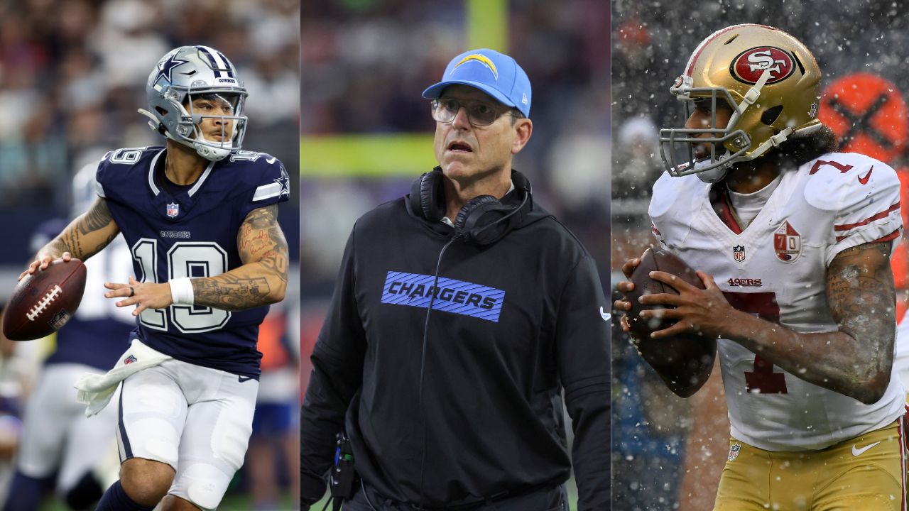 Trey Lance, Jim Harbaugh, Colin Kaepernick