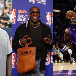 Shaquille O'Neal (L), Shannon Sharpe (C), LeBron James and Kawhi Leonard (R)