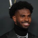 Shedeur Sanders on the red carpet before Super Bowl LIX NFL Honors at Saenger Theatre.