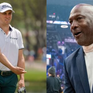 Justin Thomas (L), Michael Jordan (R)