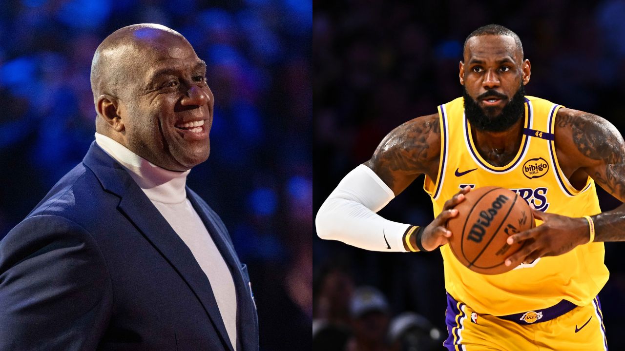 Magic Johnson (L), LeBron James (R)