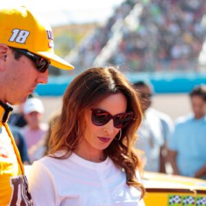 NASCAR Cup Series driver Kyle Busch (left) and wife Samantha Busch during the Bluegreen Vacations 500 at ISM Raceway.