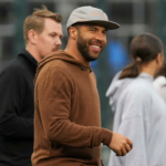Bubba Wallace smiles before a NCAA baseball game between Tennessee and Xavier at Lindsey Nelson Stadium on Wednesday, March 5, 2025.