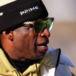 Colorado Buffaloes head coach Deion Sanders before the game against the Oklahoma State Cowboys at Folsom Field.