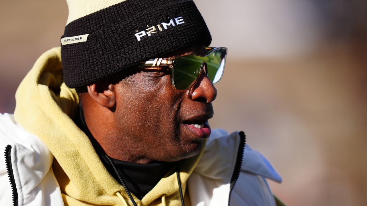 Colorado Buffaloes head coach Deion Sanders before the game against the Oklahoma State Cowboys at Folsom Field.