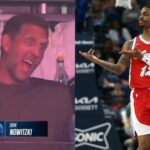 Dirk Nowitzki(L) and Ja Morant(R)