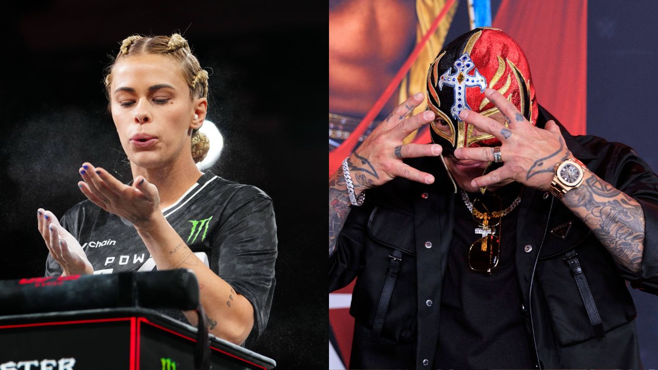 Paige VanZant (L), Rey Mysterio (R)