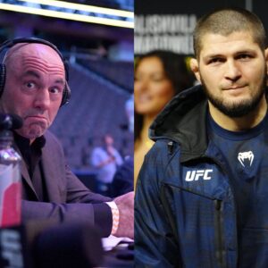 Joe Rogan (L), Khabib Nurmagomedov (R)
