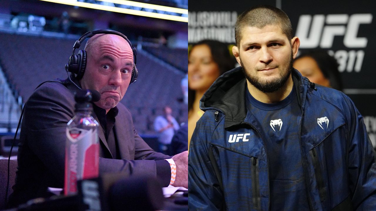 Joe Rogan (L), Khabib Nurmagomedov (R)