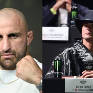 Alexander Volkanovski (L), Diego Lopes (R)