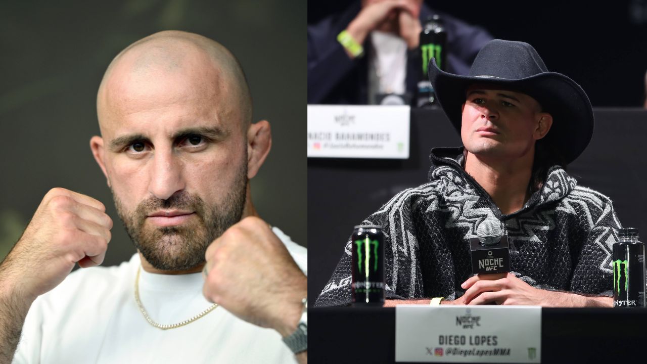 Alexander Volkanovski (L), Diego Lopes (R)