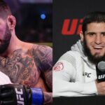 Ilia Topuria (L), Islam Makhachev (R)