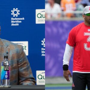 Jaxson Dart and Russell Wilson