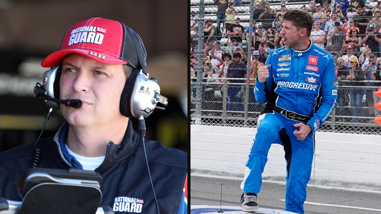 Steve Letarte (L) and Denny Hamlin (R)