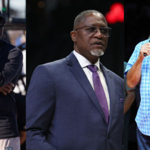 Michael Jordan (L), Dominique Wilkins (C) and Charles Barkley (R)