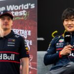 Max Verstappen(L), Yuki Tsunoda(R)