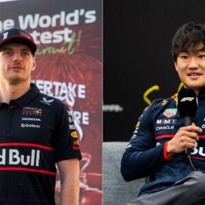Max Verstappen(L), Yuki Tsunoda(R)