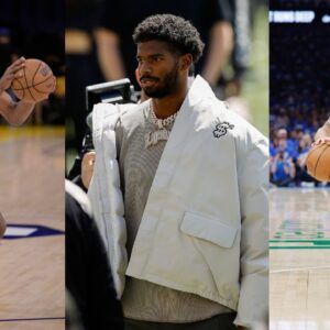 Bronny James (L), Shedeur Sanders (C), Scotty Pippen Jr. (R)