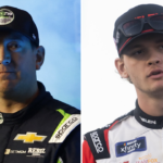 (L-R) NASCAR drivers Kyle Busch and Jesse Love.