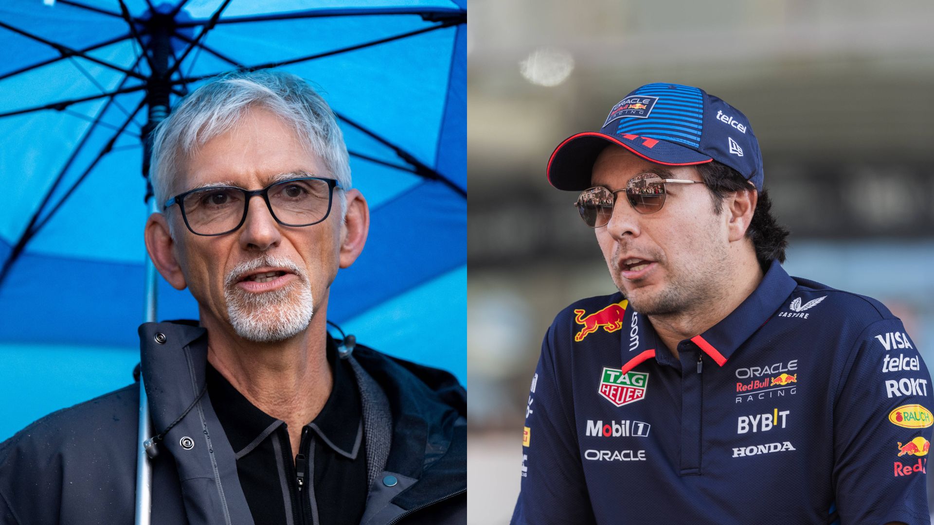 Damon Hill (L) and Sergio Perez (R)