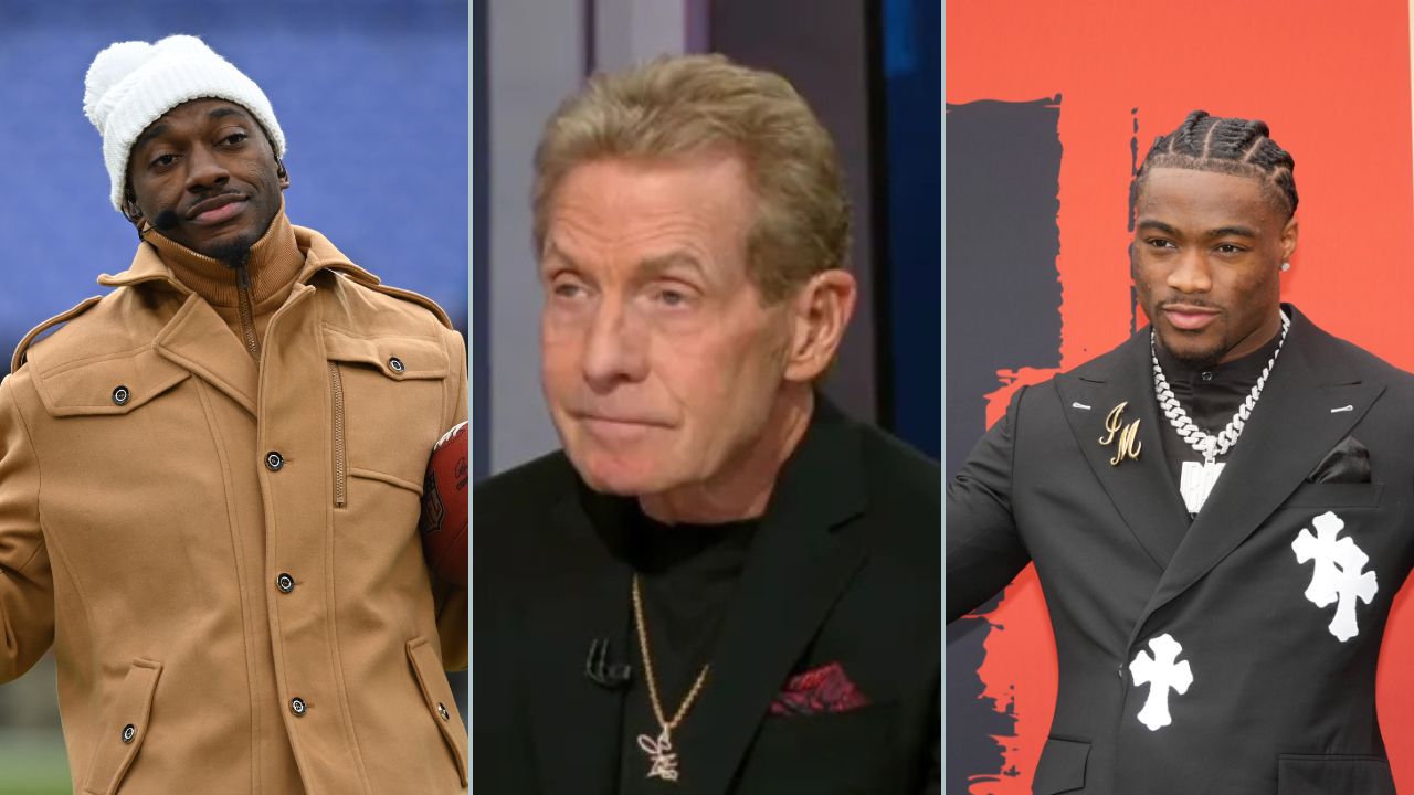 Robert Griffin III, Skip Bayless and Jalen Milroe