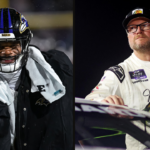 Lamar Jackson (L) and Dale Earnhardt Jr. (R)
