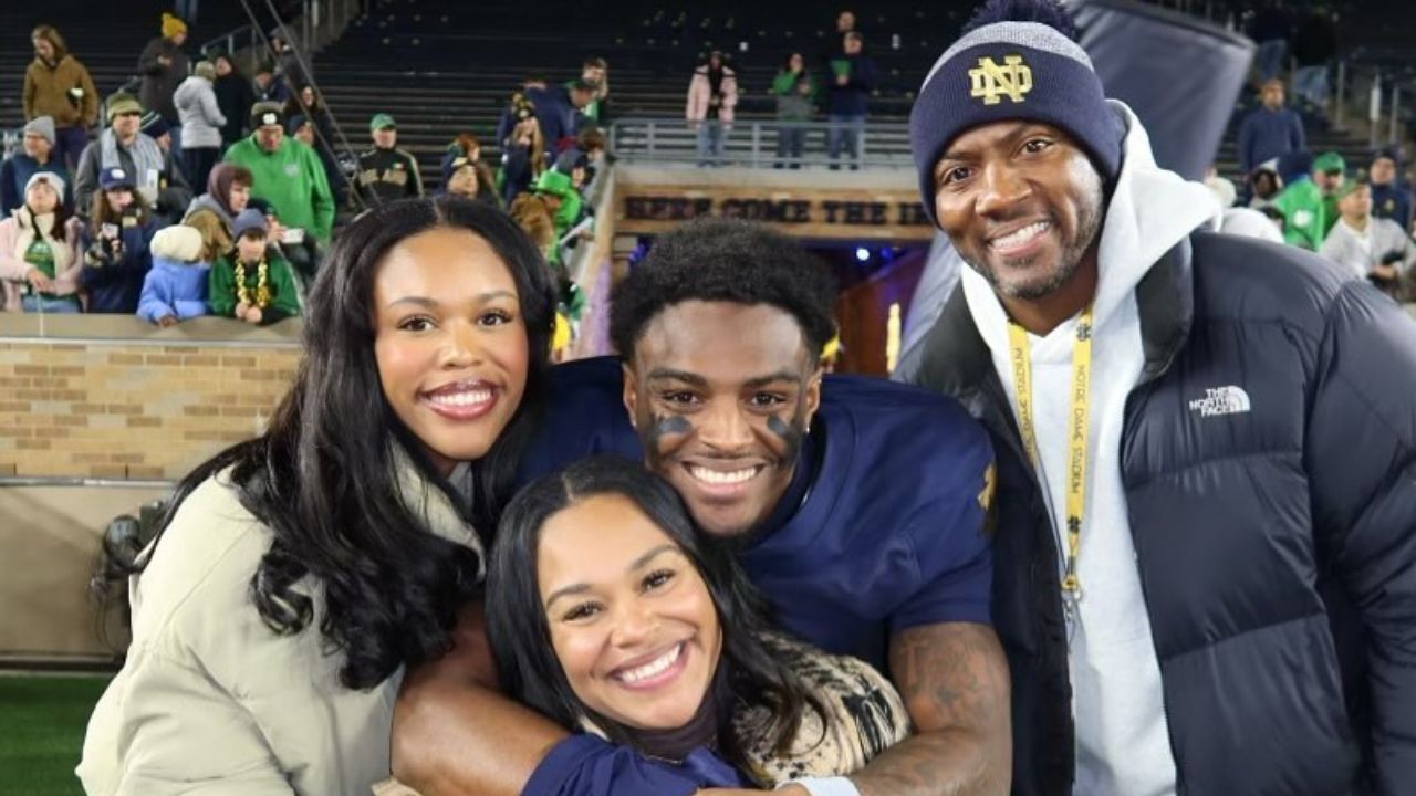 Ryan Clark with his family at Notre Dame University.