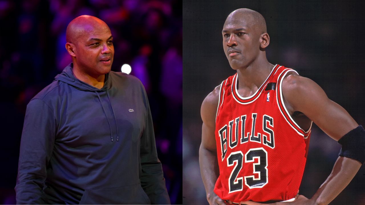 Charles Barkley (L) and Michael Jordan (R)