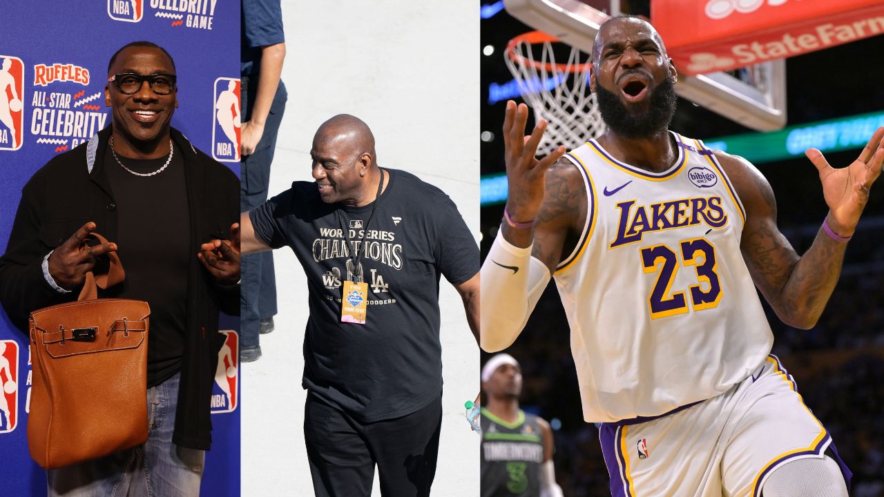 Shannon Sharpe (L), Magic Johnson (C), LeBron James (R)