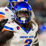 Nov 23, 2024; Laramie, Wyoming, USA; Boise State Broncos running back and Heisman Trophy candidate Ashton Jeanty (2) against the Wyoming Cowboys during the fourth quarter at Jonah Field at War Memorial Stadium.