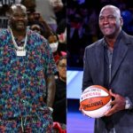 (L) Shaquille O'Neal (R) Michael Jordan