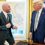 U.S President Donald Trump, chats with Irish MMA fighter Conor McGregor for St. Patricks day