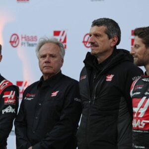 19th February 2020; Circuit De Barcelona Catalunya, Barcelona, Catalonia, Spain; Formula 1 Pre season Testing One; Haas F1 Team, Kevin Magnussen, Romain Grosjean, Guenther Steiner and Gene Haas