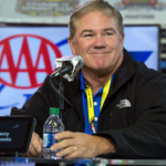Nov 8, 2015; Fort Worth, TX, USA; Former driver Terry Labonte is interviewed before the AAA Texas 500 at Texas Motor Speedway. Mandatory Credit: Jerome Miron-Imagn Images