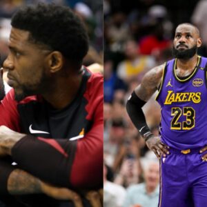 Dwyane Wade and Udonis Haslem (L), LeBron James (R)