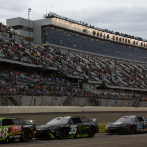 President Donald Trump leads the field around the track prior to the running of the Daytona 500 at Daytona International Speedway on Sunday, Feb. 16, 2025.