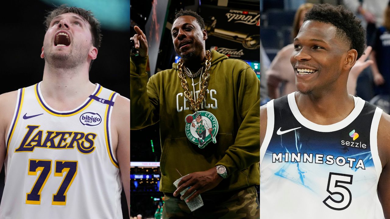 Luka Doncic(L), Paul Pierce(Center), and Anthony Edwards(R)