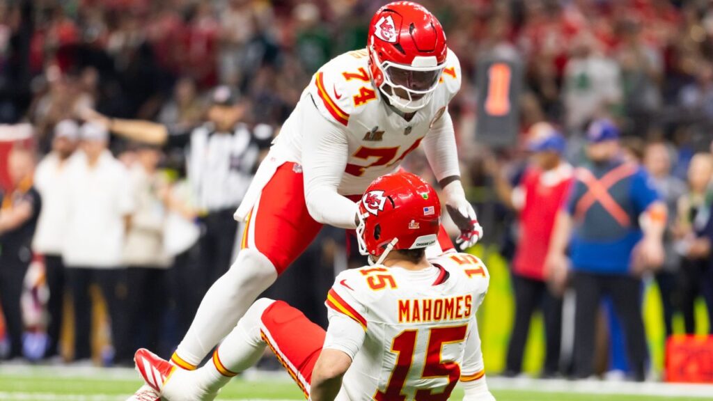 Jawaan Taylor and Patrick Mahomes
