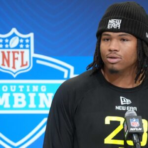 Mississippi defensive lineman Walter Nolen (DL23) during the 2025 NFL Scouting Combine at the Indiana Convention Center.
