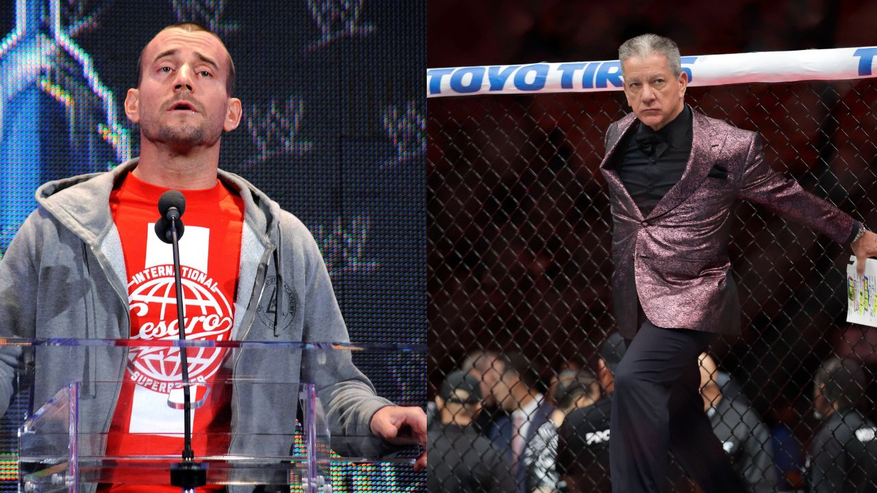 CM Punk (L), Bruce Buffer (R)