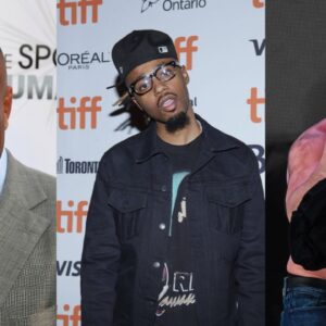 Daniel Cormier (L), Metro Boomin (C), Chael Sonnen (R)