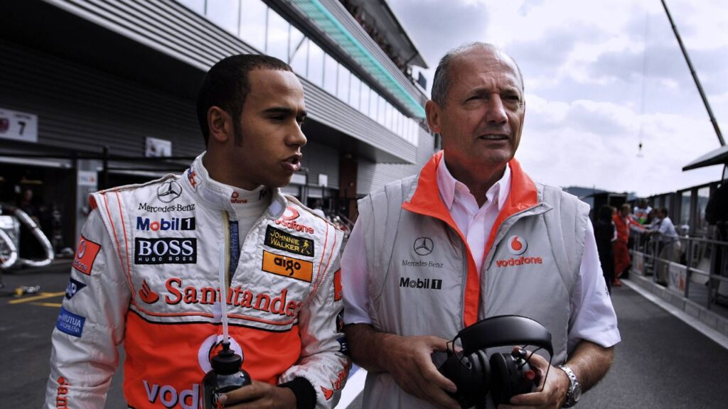 McLaren CEO Ron Dennis and McLaren driver Lewis Hamilton in 2007